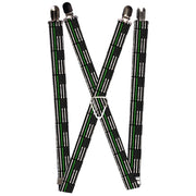 Suspenders - 1.0" - Thin Green Line Flag Weathered Black/Gray/Green Suspenders Buckle-Down