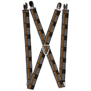 Suspenders - 1.0" - Thin Orange Line Flag Weathered Black/Gray/Orange Suspenders Buckle-Down