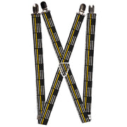 Suspenders - 1.0" - Thin Yellow Line Flag Weathered Black/Gray/Yellow Suspenders Buckle-Down