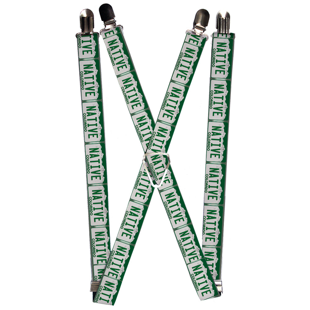 Suspenders - Colorado License Plate NATIVE Suspenders Buckle-Down 1.0-Inch Wide Regular