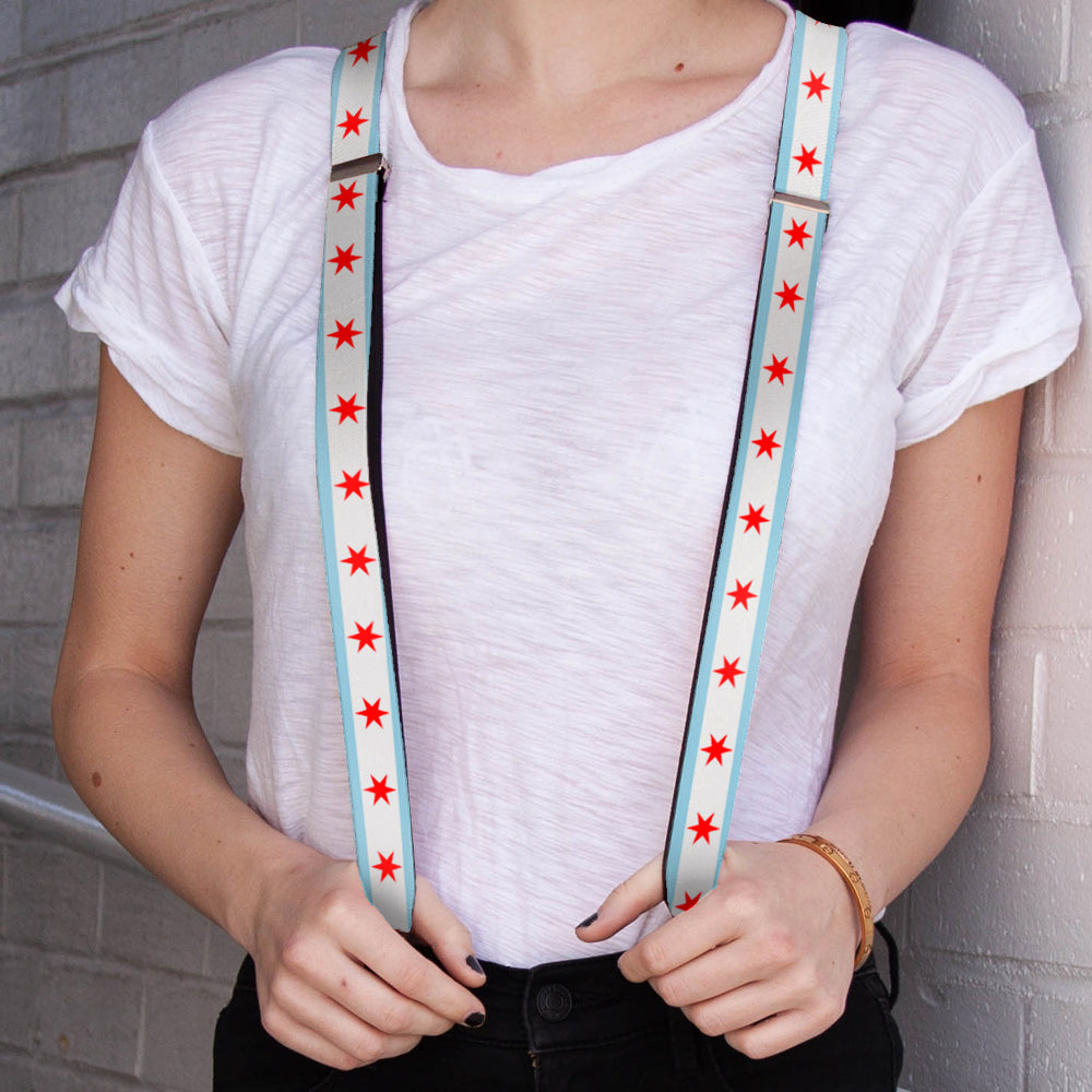 Suspenders - Chicago Flag Suspenders Buckle-Down