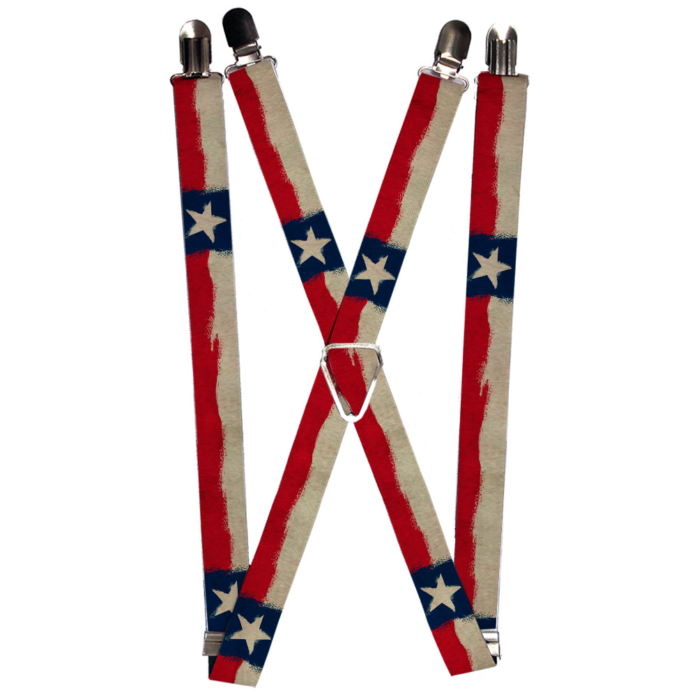 Suspenders - Texas Flag Distressed Painting Suspenders Buckle-Down 1.0-Inch Wide Regular