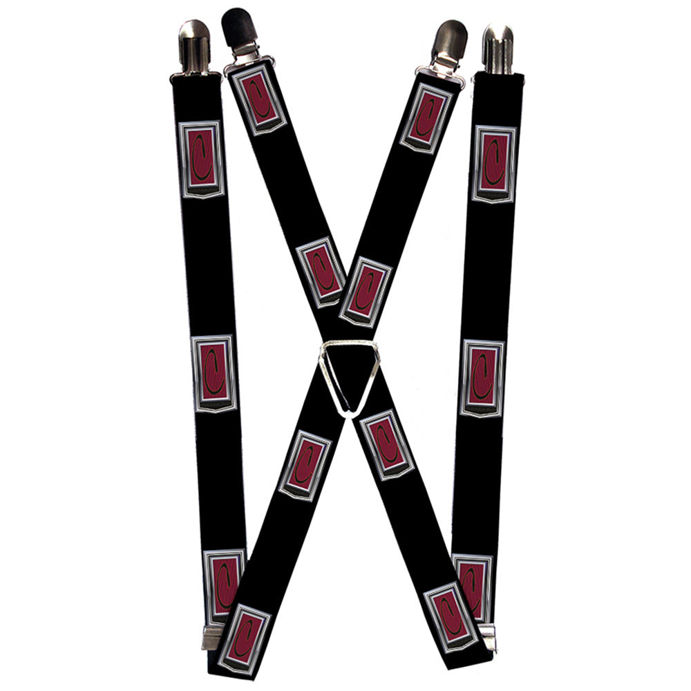 Suspenders - 1972 CAMARO "C" Hood Emblem Black/Silver/Reds