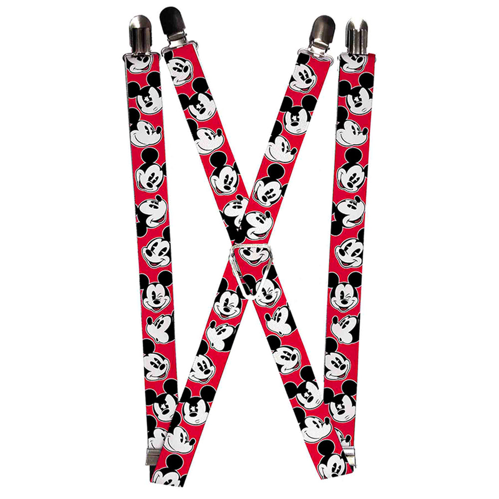 Suspenders - 1.0" - Mickey Mouse Expressions Red/Black/White Suspenders Disney