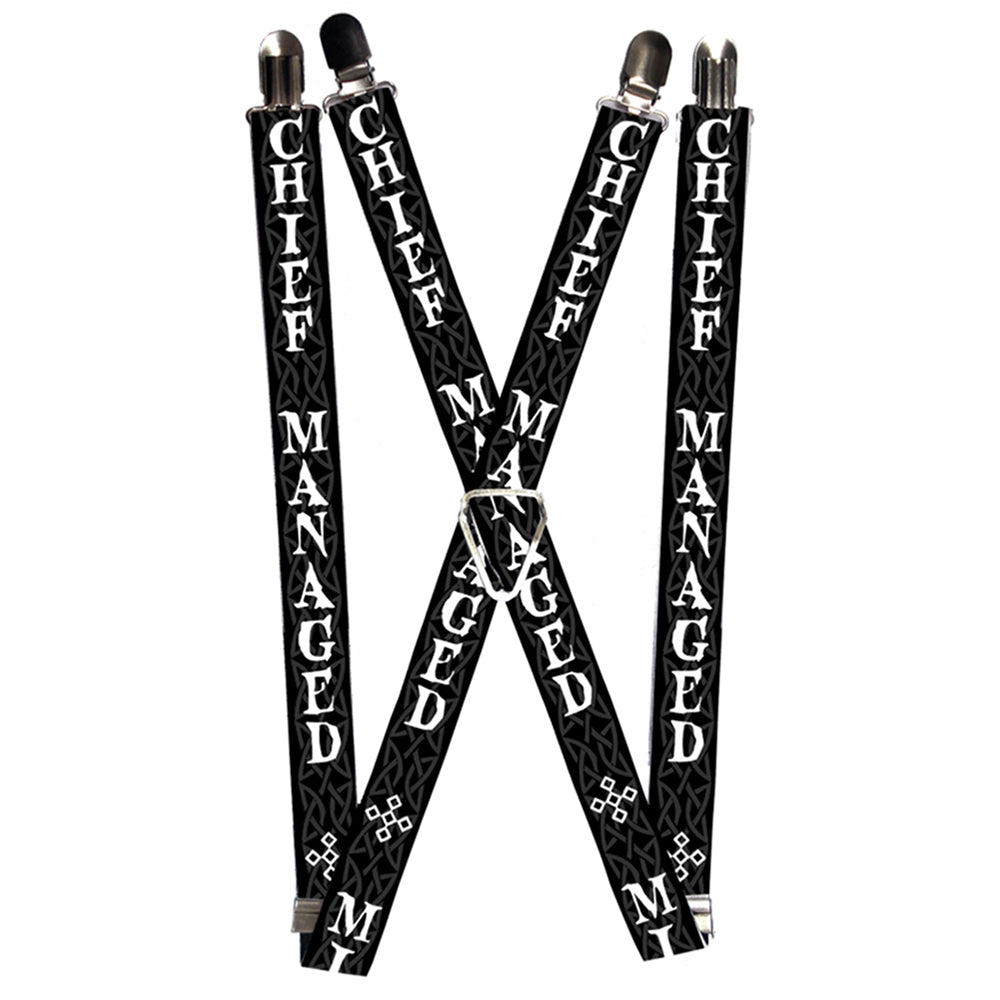 Suspenders - Harry Potter MISCHIEF MANAGED Black/Gray/White Suspenders Harry Potter 1.0-Inch Wide Regular