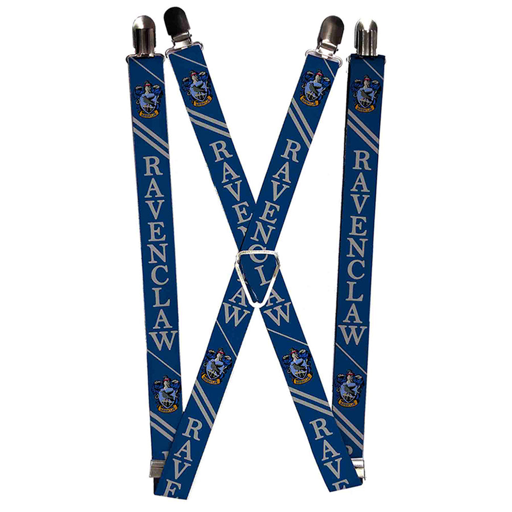 Suspenders - RAVENCLAW Crest/Stripe2 Blue/Gray Suspenders Harry Potter 1.0-Inch Wide Regular