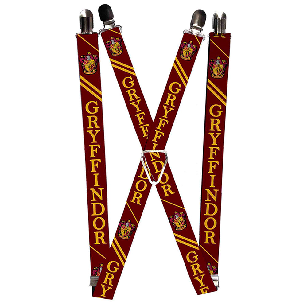 Suspenders - GRYFFINDOR/Crest Stripe3 Red/Gold Suspenders Harry Potter 1.0-Inch Wide Regular