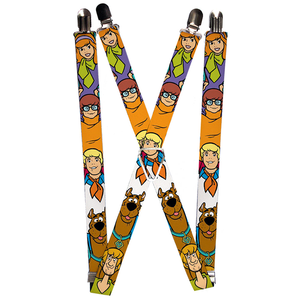 Suspenders - Scooby Doo 5-Character Poses Stack Suspenders Scooby Doo 1.0-Inch Wide Regular