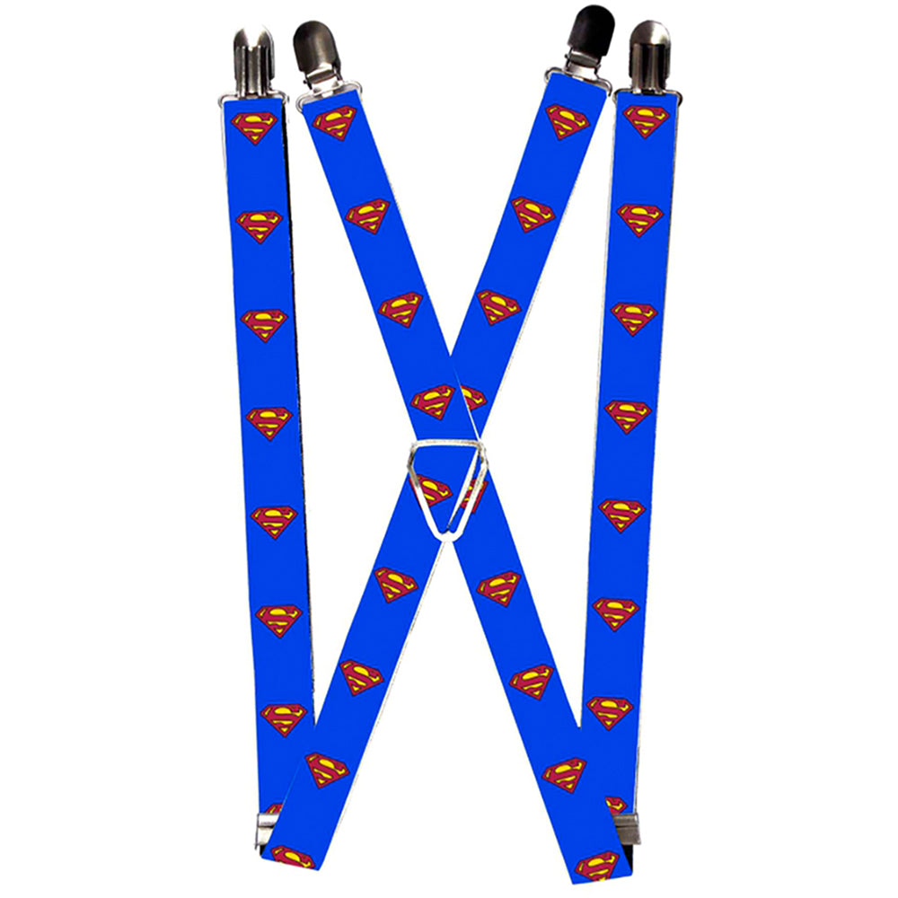 Suspenders - Superman Shield Blue