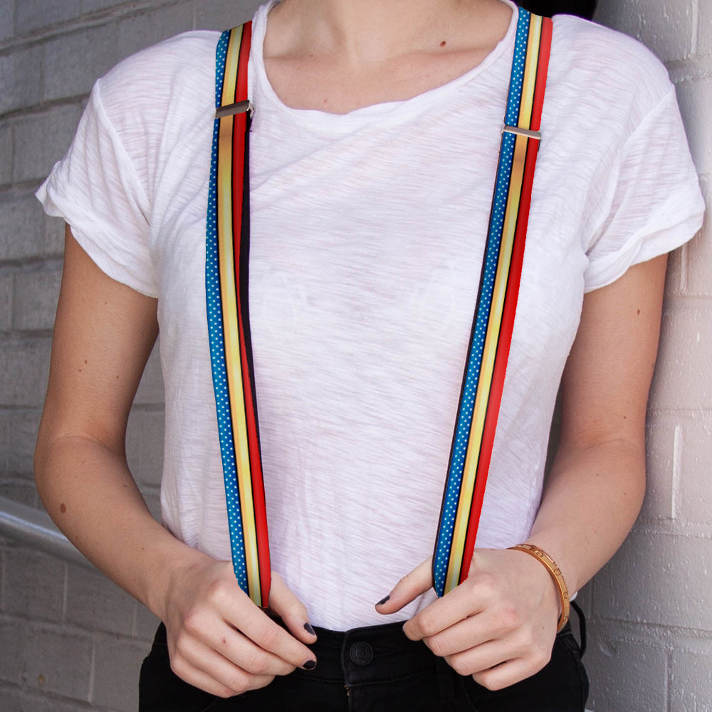 Suspenders - Wonder Woman Stripe/Stars Red/Gold/Blue/White