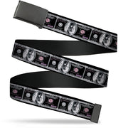 Web Belt Blank Black Buckle - 100 Dollar Bill X-Ray Black/White Webbing Web Belts Buckle-Down   