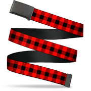 Web Belt Blank Black Buckle - Buffalo Plaid Black/Red Webbing Web Belts Buckle-Down   