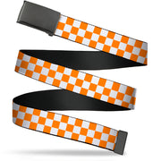 Web Belt Blank Black Buckle - Checker White/TN Orange Webbing Web Belts Buckle-Down   