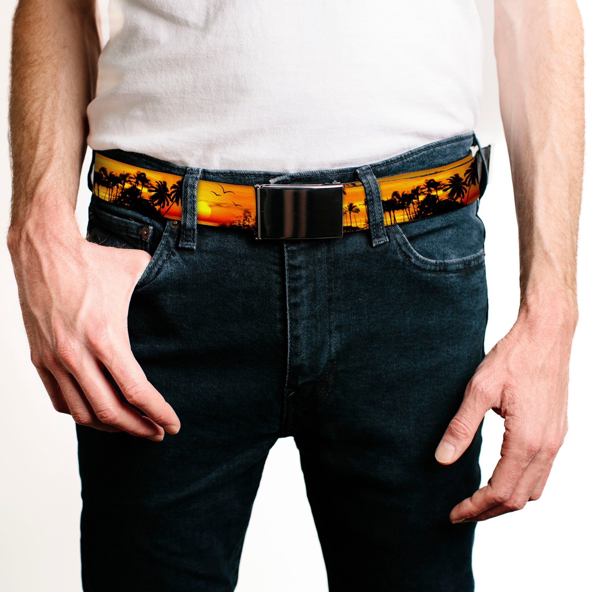 Web Belt Blank Black Buckle - Golden Sunset Webbing Web Belts Buckle-Down   