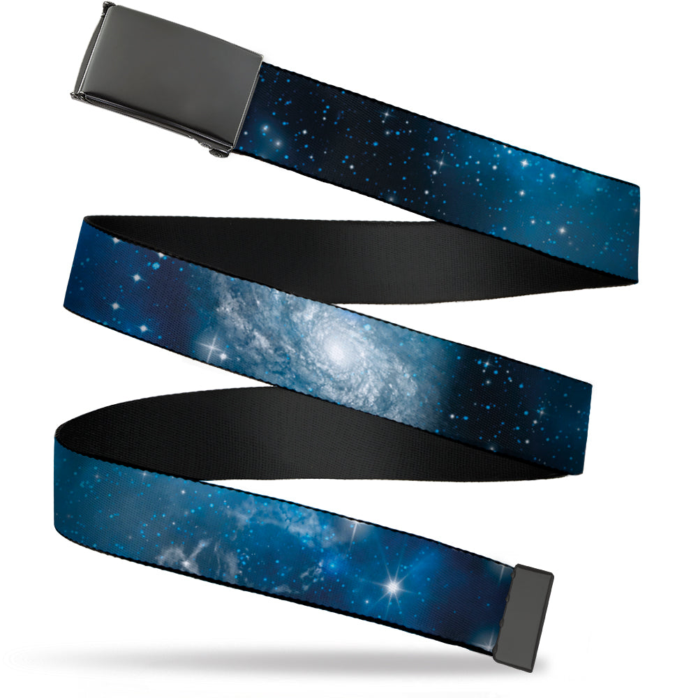 Web Belt Blank Black Buckle - Galaxy Blues/Blues Webbing Web Belts Buckle-Down   