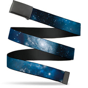 Web Belt Blank Black Buckle - Galaxy Blues/Blues Webbing Web Belts Buckle-Down   