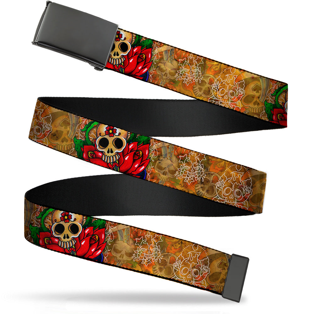 Web Belt Blank Black Buckle - Tattoo Johnny-Dagger Webbing Web Belts Tattoo Johnny