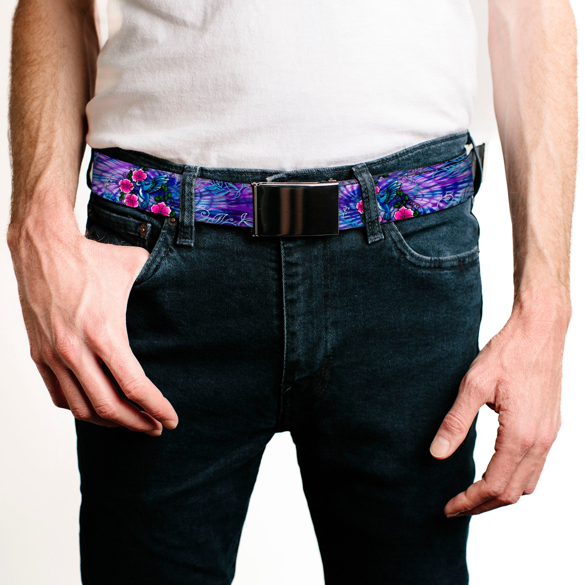 Web Belt Blank Black Buckle - Tattoo Johnny-Hummingbird Webbing