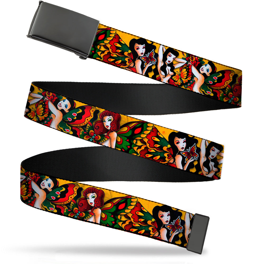 Web Belt Blank Black Buckle - Tattoo Johnny-Butterfly Girl Webbing Web Belts Tattoo Johnny
