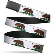 Web Belt Blank Black Buckle - Cali Bear White Webbing Web Belts Buckle-Down   