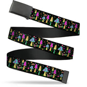 Black Buckle Web Belt - Mushroom SHROOMY Garden Black/Multi Color Webbing Web Belts Buckle-Down   