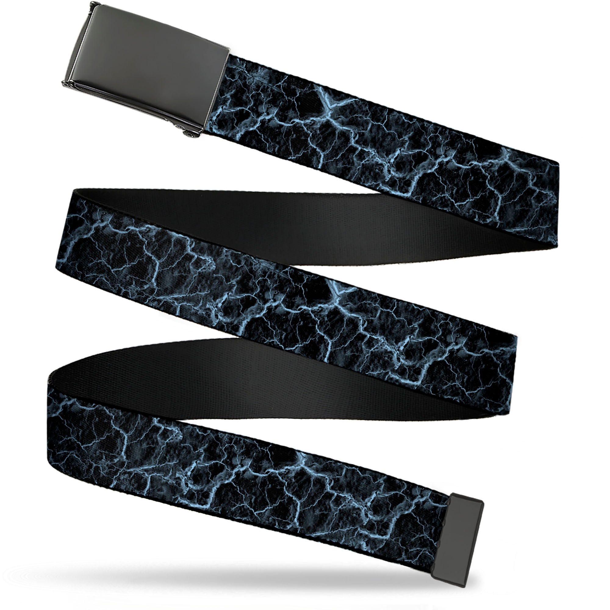 Web Belt Clasp Buckle - Marble Black/Baby Blue Webbing Web Belts Buckle-Down   