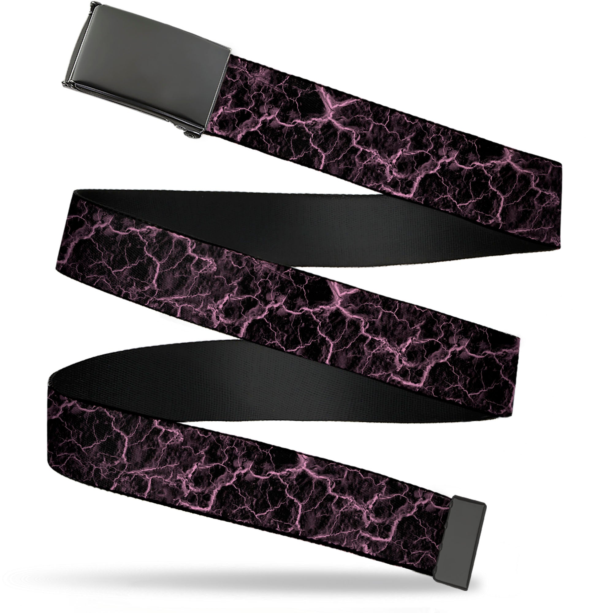 Web Belt Clasp Buckle - Marble Black/Baby Pink Webbing Web Belts Buckle-Down   