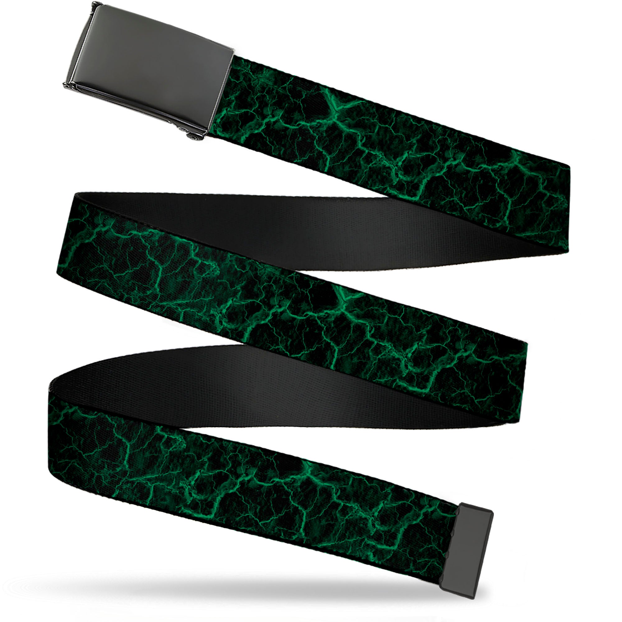 Web Belt Clasp Buckle - Marble Black/Green Webbing Web Belts Buckle-Down   