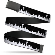 Black Buckle Web Belt - SEATTLE SOLID SKYLINE BLACK/WHITE Web Belts Buckle-Down   