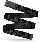 Web Belt Blank Black Buckle - Skulls Stacked Weathered Black/Gray Webbing Web Belts Buckle-Down   