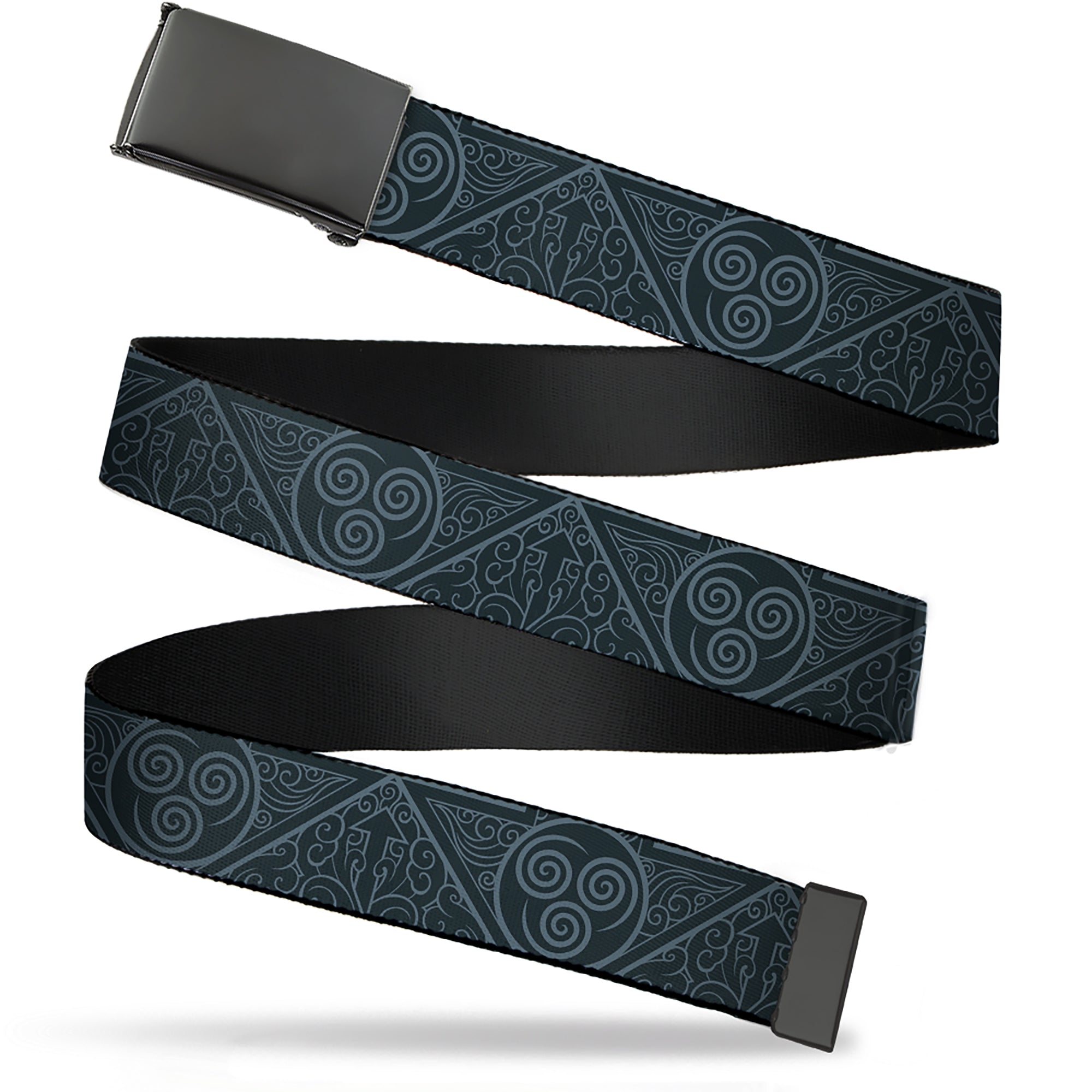 Web Belt Blank Black Buckle - Avatar Last Airbender Air Element Symbol Blues Webbing Web Belts Avatar The Last Airbender