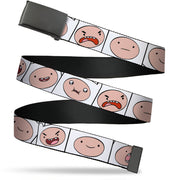Web Belt Blank Black Buckle - Adventure Time Finn Expression Blocks White Webbing Web Belts Adventure Time