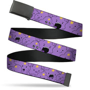 Web Belt Blank Black Buckle - Adventure Time Lumpy Space Princess Expressions Stacked Lavender Webbing Web Belts Adventure Time