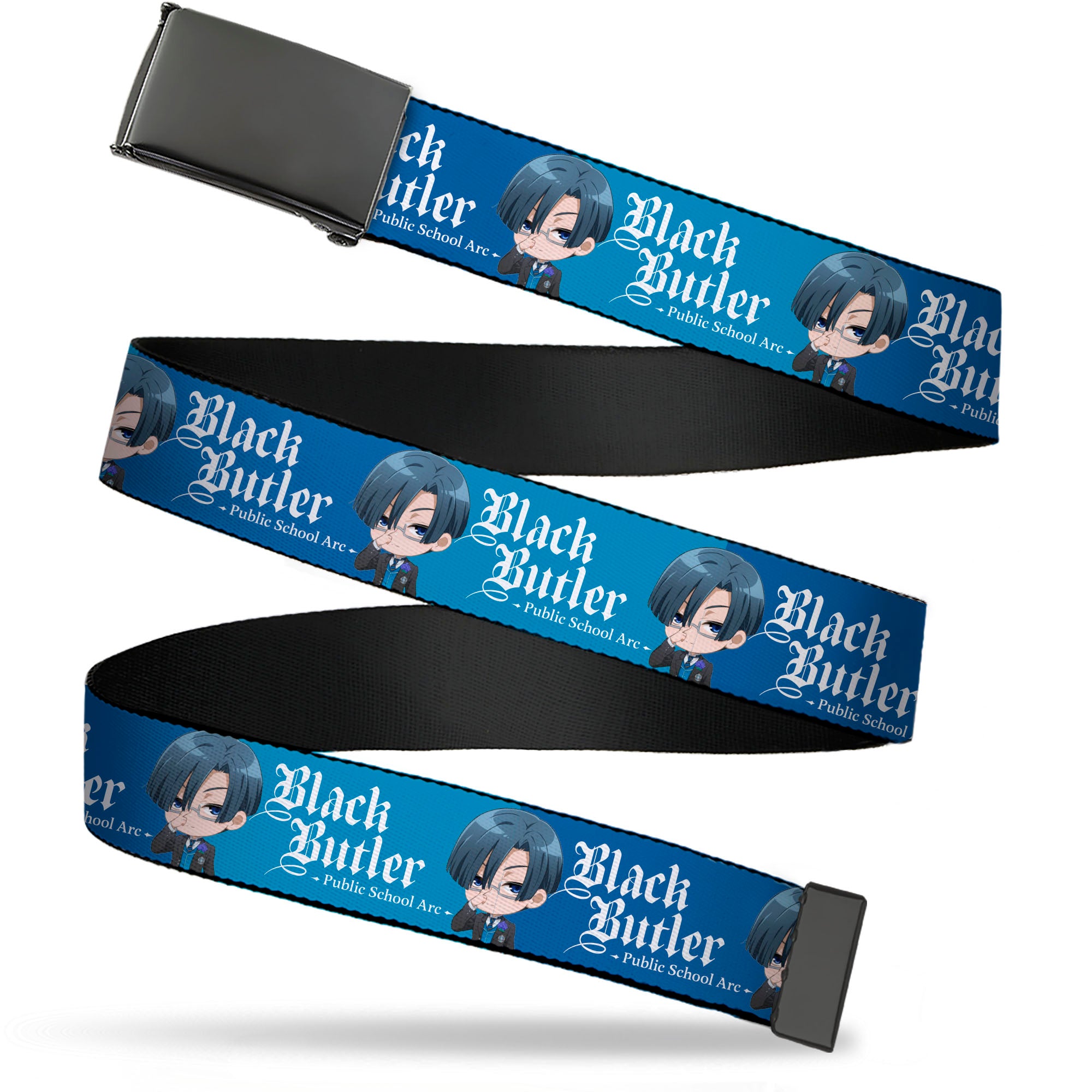 Web Belt Blank Black Buckle - BLACK BUTLER Chibi Lawrence Bluewer Pose ...