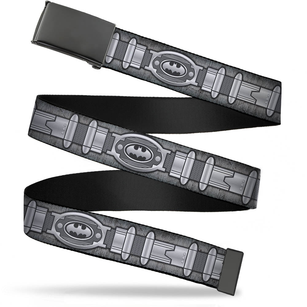 Black Buckle Web Belt - Batman Utility Belt Grays Webbing Web Belts DC Comics   