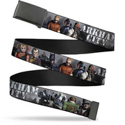 Black Buckle Web Belt - ARKHAM CITY 9-Character Group Grays/White Webbing Webbing Web Belts DC Comics   