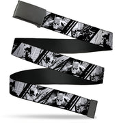 Web Belt Blank Black Buckle - Batman Hush Pose Sketches Black/White Webbing Web Belts DC Comics   