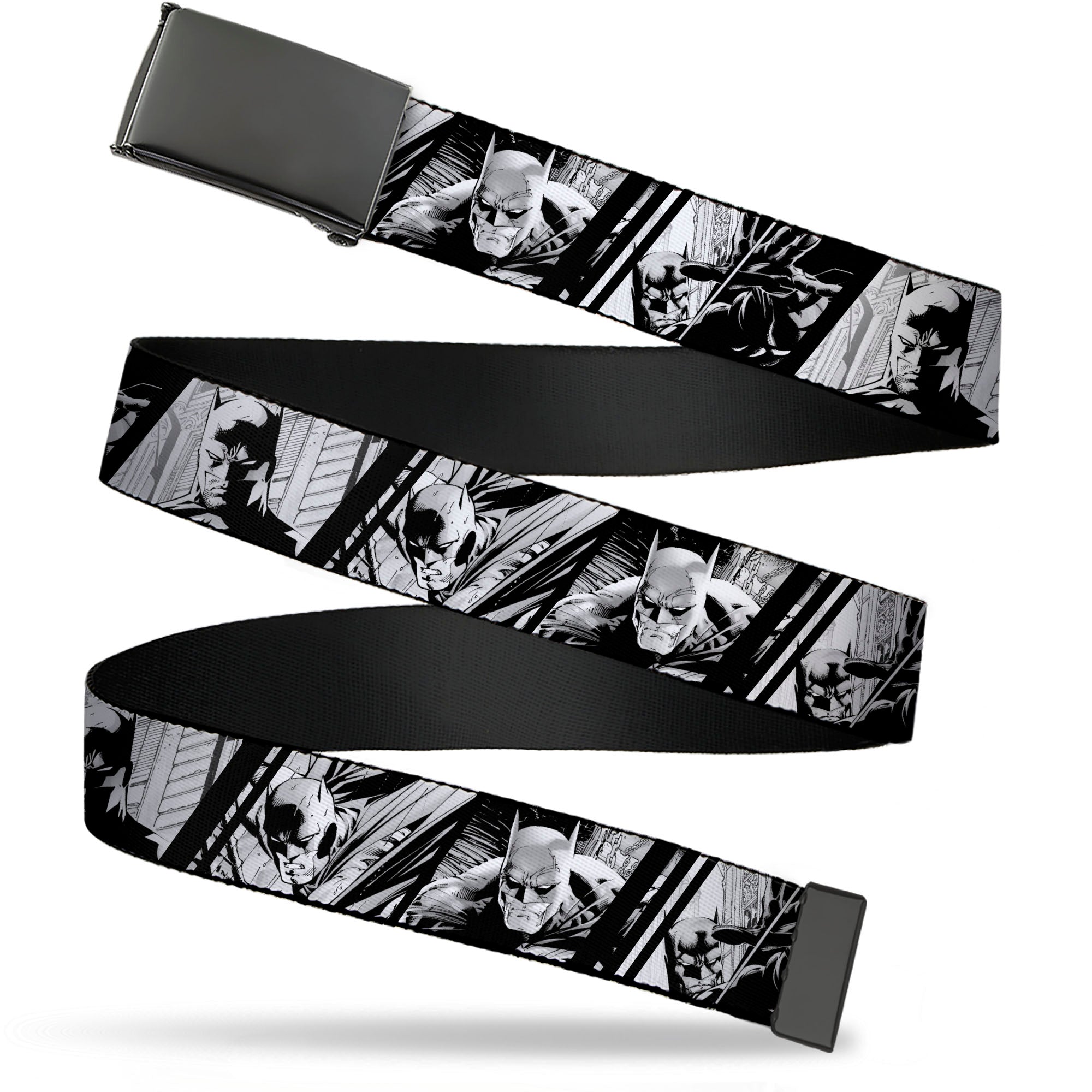 Web Belt Blank Black Buckle - Batman Hush Pose Sketches Black/White Webbing Web Belts DC Comics   