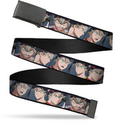 Web Belt Clamp Buckle - Black Clover Asta Five Expression Blocks Webbing Web Belts Black Clover