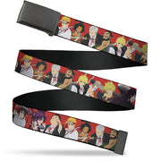 Web Belt Blank Black Buckle - Hell's Paradise Convicts and Yamada Clan Characters Red Webbing Web Belts Hell's Paradise