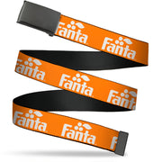 Web Belt Clamp Buckle - Vintage Orange FANTA Logo Orange/White Webbing Web Belts Coca-Cola
