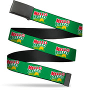 Web Belt Clamp Buckle - MELLO YELLO Logo Green/White/Red/Yellow Webbing Web Belts Coca-Cola