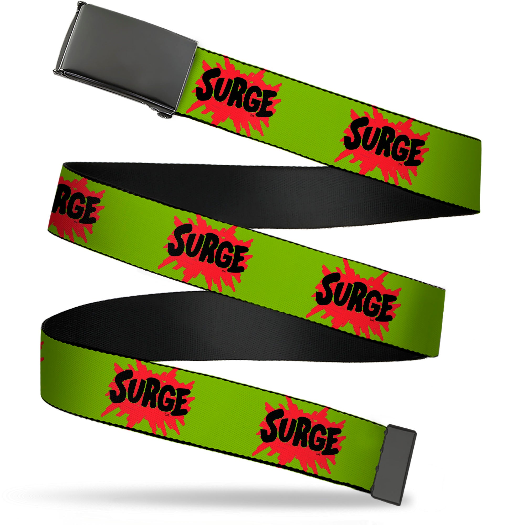 Web Belt Clamp Buckle - SURGE Logo Yellow/Red/Black Webbing Web Belts Coca-Cola