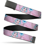 Web Belt Blank Black Buckle - Candy Land Queen Frostine Pose and Float Bubbles Pinks Webbing Web Belts Candy Land