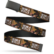 Web Belt Blank Black Buckle - COWBOY BEBOP Crew Group Pose and Title Logo Blocks Webbing Web Belts Cowboy Bebop