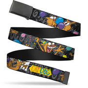 Black Buckle Web Belt - CatDog Party/Balloons/CATDOG Logo Gray/Black/Multi Color Webbing Web Belts CatDog