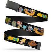 Black Buckle Web Belt - CATDOG Group Pose Black/Multi Color Webbing Web Belts CatDog