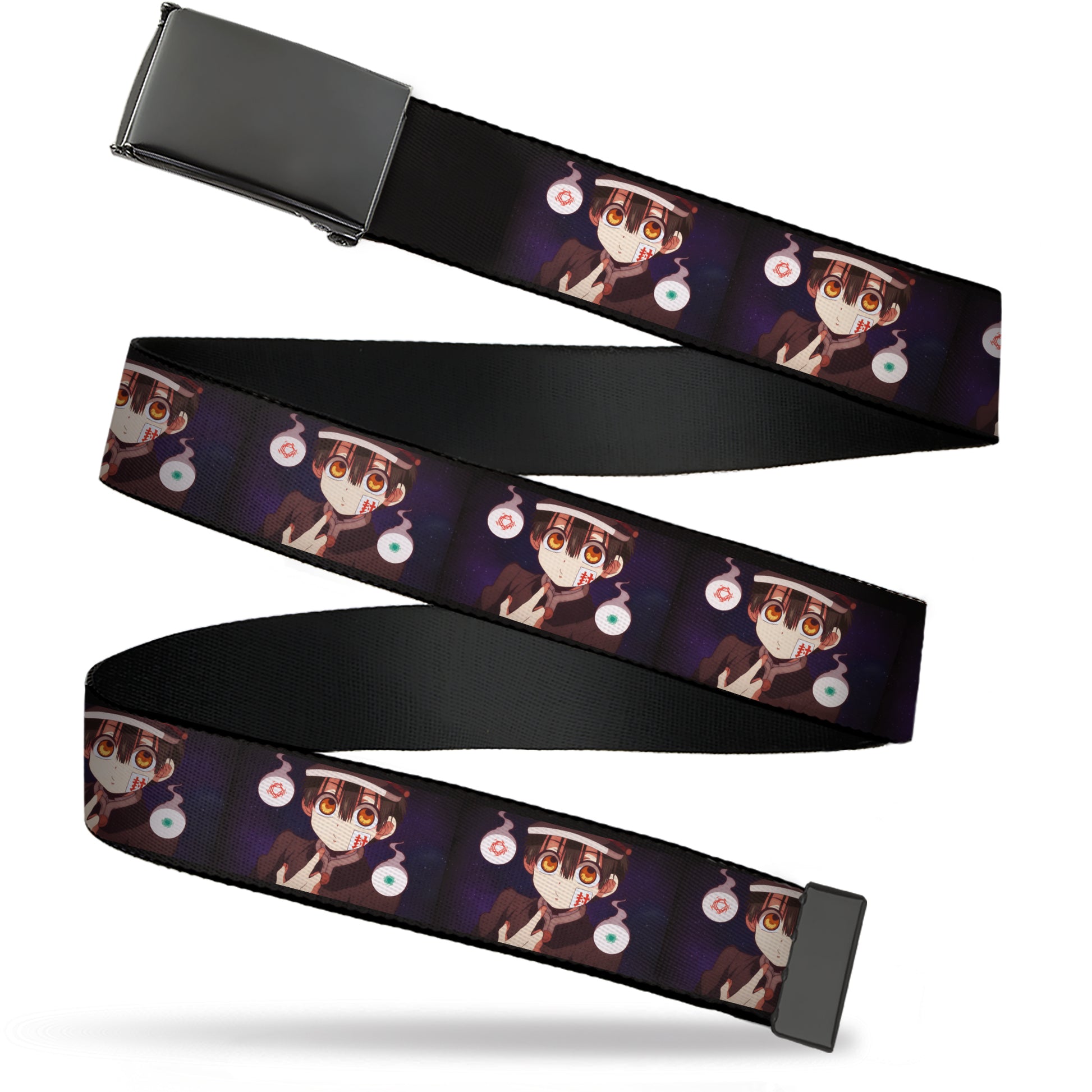 Web Belt Blank Black Buckle - Toilet-Bound Hanako-Kun Orbs Pose Purples Webbing Web Belts Toilet-Bound Hanako-Kun
