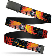 Black Buckle Web Belt - BANE Pose/Explosion Bat Signal/Chanlink Black/Gray/Reds Webbing Web Belts DC Comics   