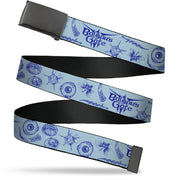 Web Belt Blank Black Buckle - BALDUR'S GATE III Title Logo and Icons Blues Webbing Web Belts Baldur's Gate III
